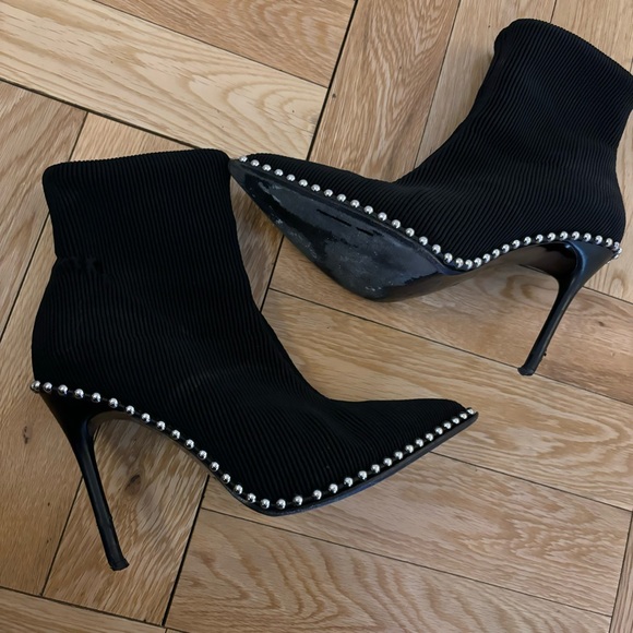 Alexander Wang Eri Plisse Studded Sock Boots - Picture 2 of 9